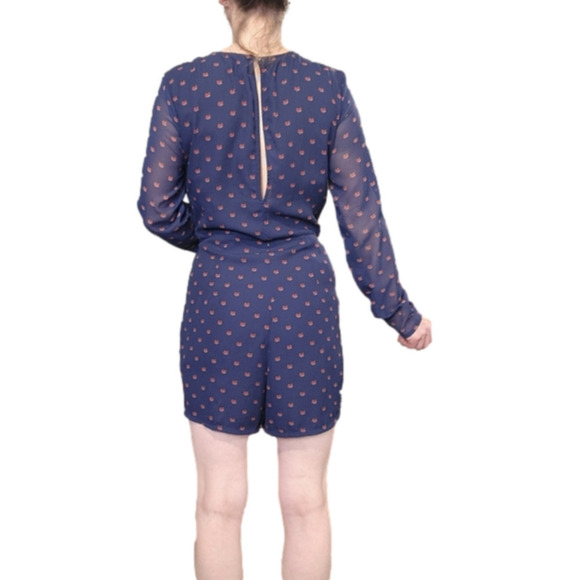 Romper Navy blue with small fox print Size 10 DIVIDED - Picture 4 of 15